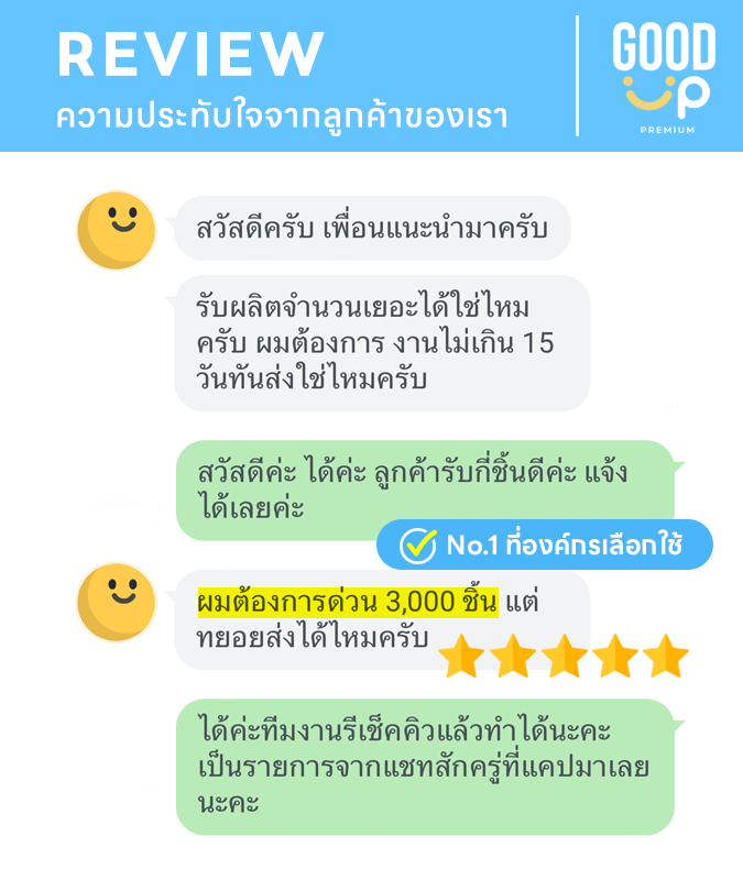 รีวิวลูกค้าของเรา goodup premium